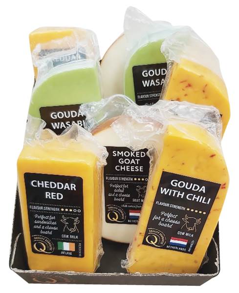 Euroser,deska serów, 3 rodzaje, 1,04 KG/PA , gouda z chili, gouda z wasabi, cheddar red