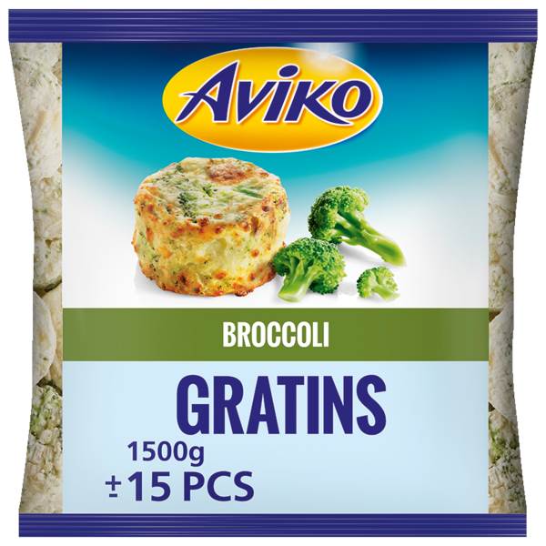 Mr PL Aviko Gratina ziemniaczana z brokułami 100G, suflet ziemniaczany z brokułami i sosem, 1,5 KG/PA