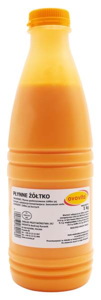 Ovovita Żółtko pasteryzowane, płynne, z jaj z chowu klatkowego, 1 KG/ST