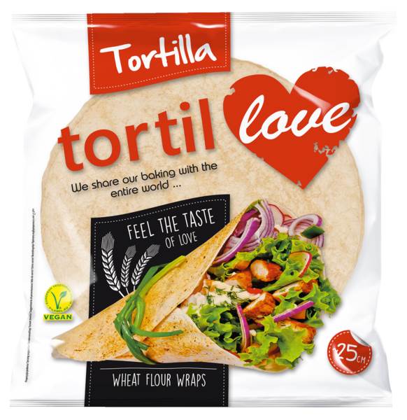Tortillove Tortilla pszenna 25cm, 18 ST/PA , 60g/szt.