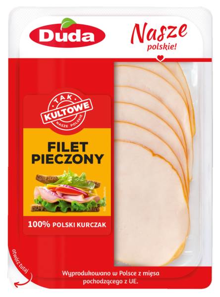 Duda Filet z piersi kurczaka, pieczony, parzony , plastry, 200 GR/PA