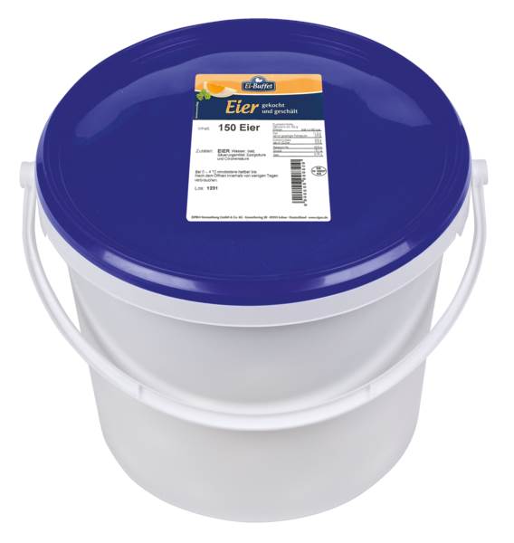 Eier gekocht und geschält, HKL A, Größe S - über 37g, 10kg, 150 ST/EI