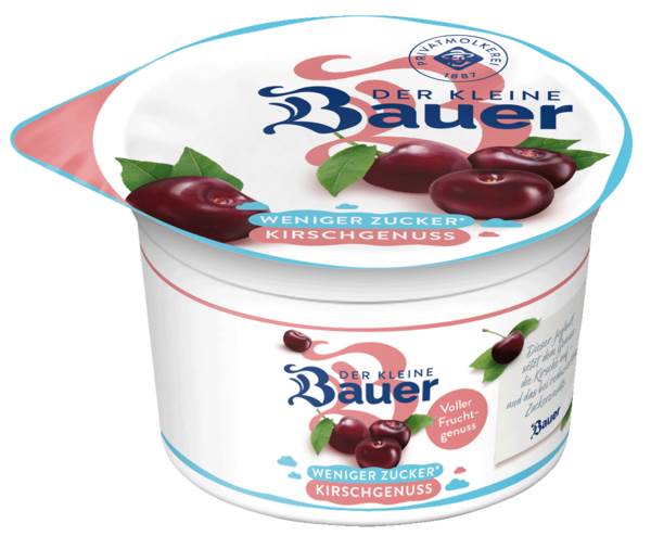 Bauer Diät Fruchtjoghurt, 3,5% Fett, 4fach sortiert, 100 G/BE