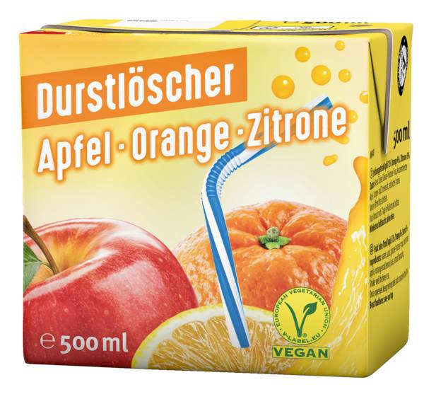 Durstlöscher Apfel Orangen Zitronen, Fruchtsaftgetränk, 0,5 L/PK