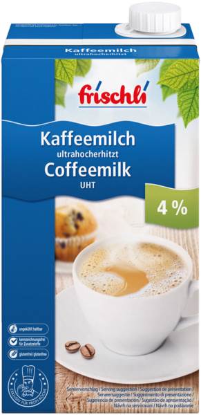 Frischli Kaffeemilch, 4% Fett, 1 L/PK ungekühlt haltbar
