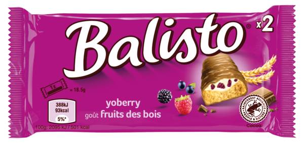 Balisto Yoberry, Keks mit Vollkorn, Joghurtcreme und Waldbeeren-Mix, 37 G/RG