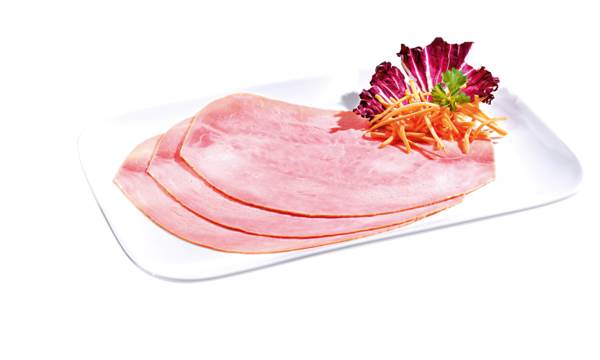 Langewiesche Slagersham,(beenham)gesneden ca 10 plakken mild gepekeld en gerookt 0,5 KG/PK