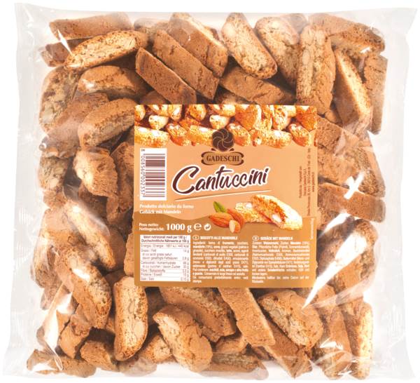 Gadeschi Cantuccini, włoskie ciasteczka migdałowe z 19% zawartością migdałów, 1 KG/TB