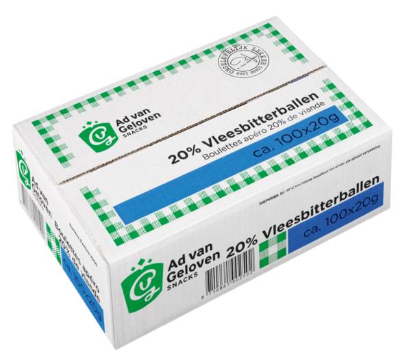 DV Ad van Geloven draadjesvlees bitterbal 20% 20gr 100 ST/DS