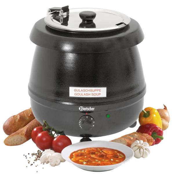 Bartscher Party- /Suppentopf, 9 Liter, regelbar von 30°-95°C, 230 Volt, 400 Watt, 1 ST H:360 mm, Ø 330 mm