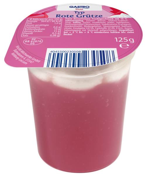 GASTRO frischli Typ Rote Grütze Sahne, 0,125 KG/BE
