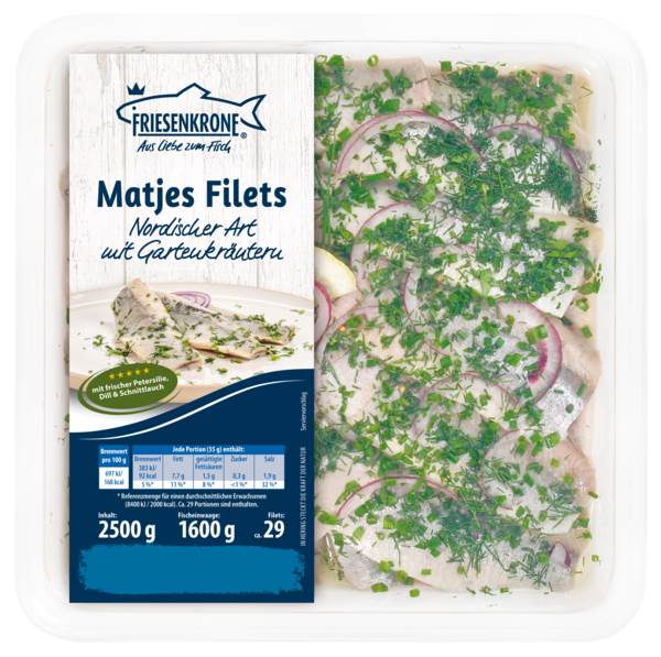 Friesenkrone Matjes Fillet herbs      2,5/1,6kg 2500 G/BI