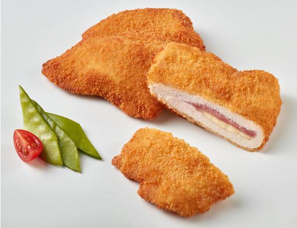 TK Base Culinar Hähnchenbrustfilet Cordon Bleu, ca. 150g, 3 KG/KT gefüllt mit Putenformfleisch und Gouda