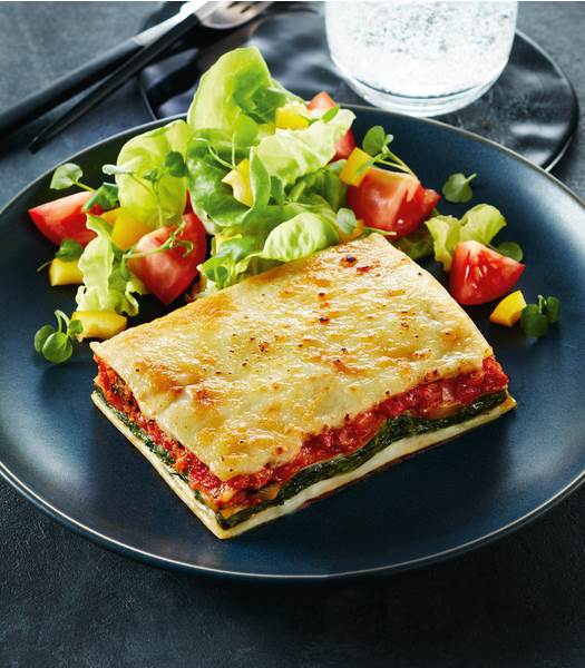 TK Danish Crown Professional Lasagne Verdi, vegetarisch, 310g, 30 ST/KT gefüllt mit einer Tomaten- u- Spinatsoße sowie einer stückigen Einlage aus Gemüs