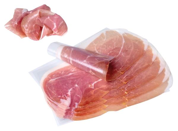 Banchetto Italienischer Prosciutto Crudo Stagionato-Rohschinken, gefächert,ca.24 Schb/Pk, 0,3 KG/PK Rohschinken, luftgetrocknet, 10 Monate gereift