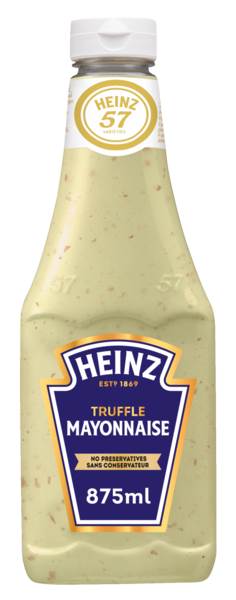 Heinz Truffle Mayonnaise, Mayonnaise mit Trüffelgeschmack, Squeezeflasche, 875 ML/FL