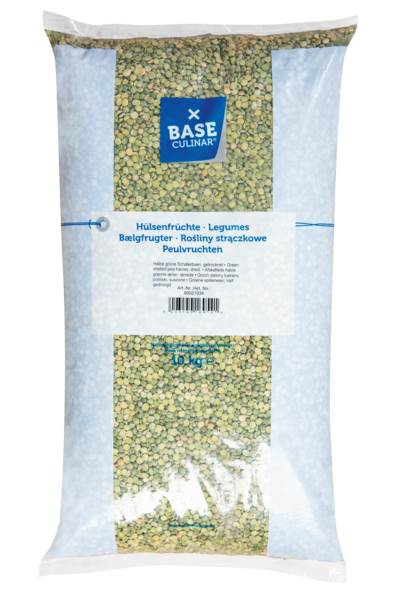 Base Culinar Erbsen grün halb geschält, 10 KG/SA
