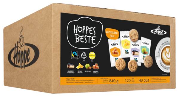 Hoppe Hoppes Beste Fairtrade, Gebäckmix, 4-fach sortiert, 120 PO/KT