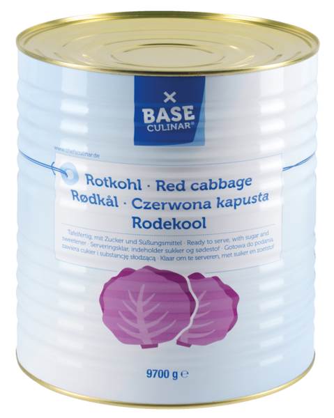 Base Culinar Kapusta czerwona, z substancją słodzącą, 10,2 L/PS masa netto po odcieku: 9200g