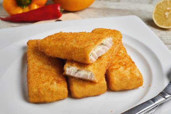 Mr Frosta Filety rybne panierowane, zapiekane z serem, porcja ok. 110 g, 6 KG/KT