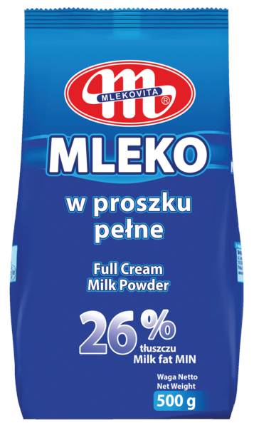 Mlekovita Mleko w proszku pełne, 26% tłuszczu, 0,5 KG/PA