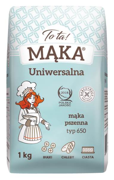 Tota Mąka uniwersalna typ 650, nadaje się do ciast, bułek, chleba, 1 KG/PA