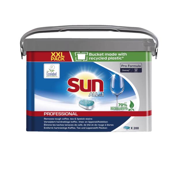 Diversey Sun Professional All-in-1 Tabs, Geschirrreiniger-Tabletten, 200 Stück, (101109062) 1 TR