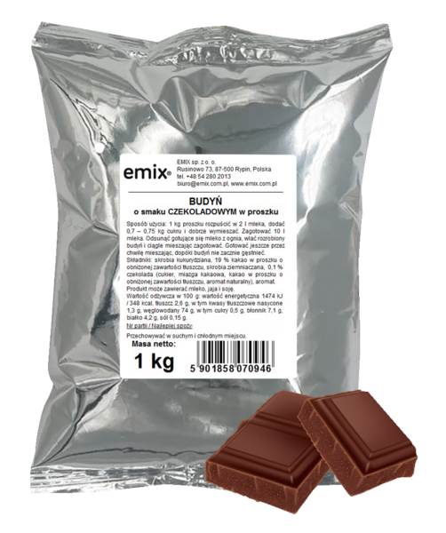 Emix Budyń czekoladowy, bez cukru, 1 KG/PA