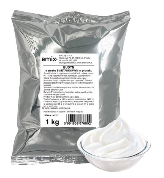 Emix Budyń śmietankowy, bez cukru, 1 KG/PA