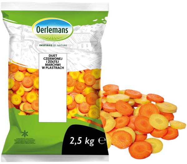 Mr Oerlemans Duet czerwonej i żółtej marchwii w plastrach 2,5 KG/PA