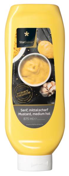 Star Culinar Tafelsenf mittelscharf, ohne Konservierungsstoffe, 875 ML/FL