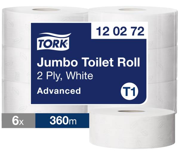 Tork Jumbo-Rolle, RC, Toilettenpapier, 2lagig, T1, 6x360m, (120272) 1 KT