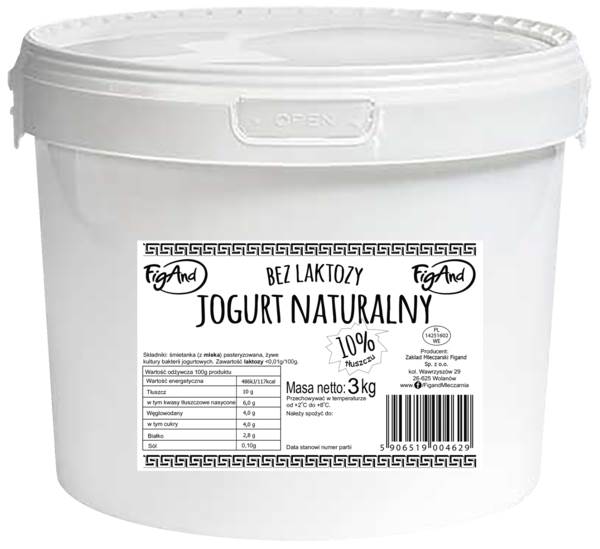 FigAnd Jogurt bez laktozy, 10% tłuszczu, 3 KG/ST