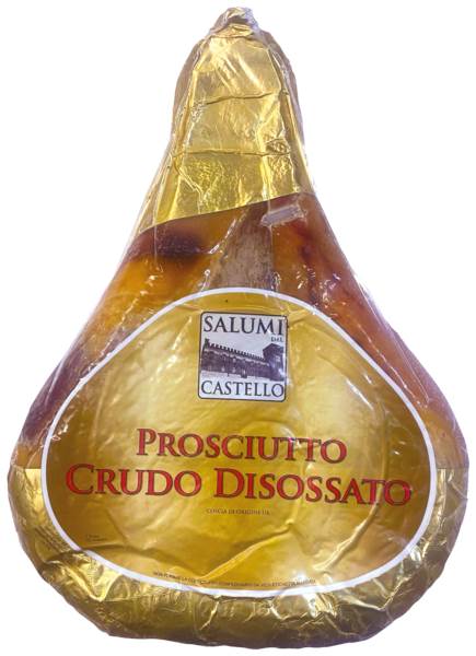 SALUMI DEL CASTELLO Prosciutto Crudo Mec, szynka dojrzewająca, suszona, 5,3 KG/ST  , bez kości, noga wieprzowa, vacuum,