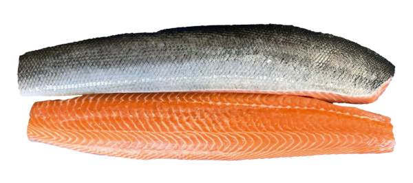 TK Handflakad ASC Lachsloin, mit Haut, ohne Glasur, vakuum-verpackt, handfiletiert, 0,8-1,2kg, 3 KG/KT tiefgefroren