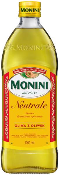 Monini Oliwa z oliwek Neutrale, 1 L/BU mieszanka rafinowanej oliwy z oliwek i oliwy z pierwszego tłoczenia,