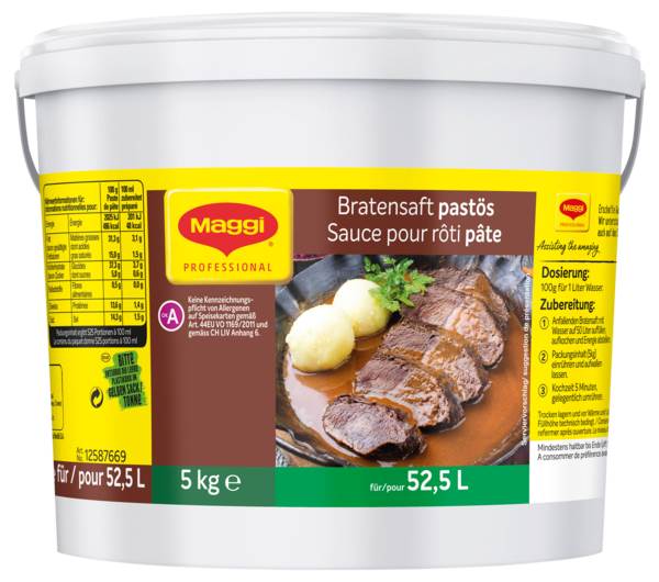 Maggi Professional Bratensaft pastös, Ergiebigkeit 52,5 L (12587669) 5 KG/EI
