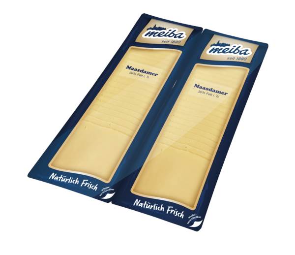 Meiba Maasdamer Scheiben 30% gefächert, 2x25x20g 1 KG/PK