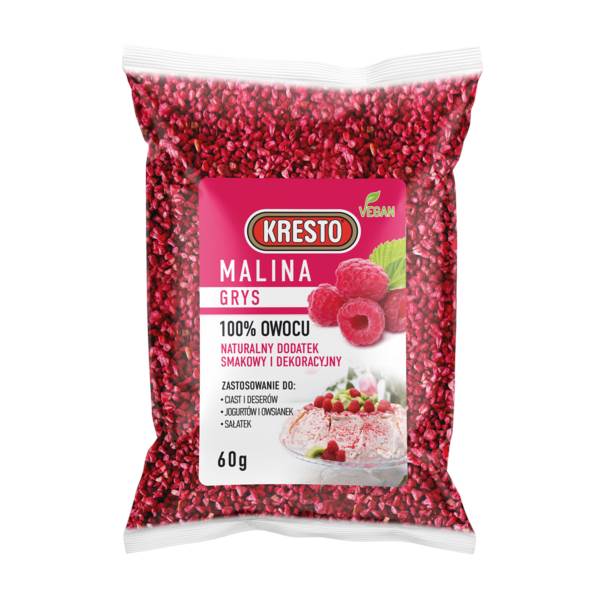 Maliny liofilizowane, grys, 60 GR/PA