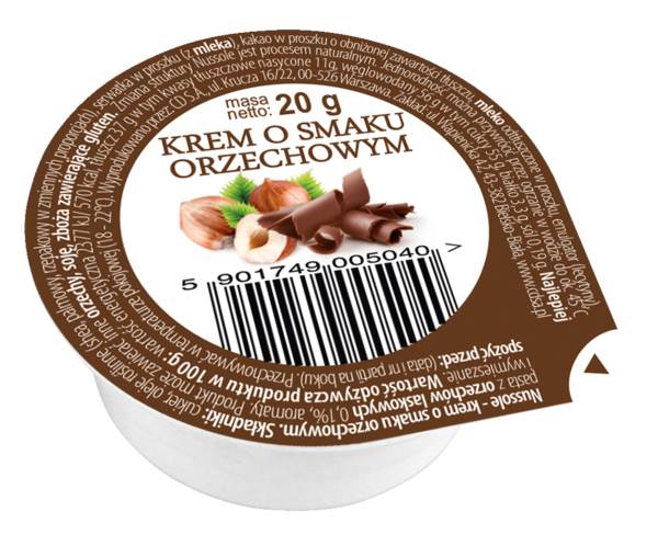 CD Nussole Krem o smaku orzechowym, porcjowany 20 g, 90 ST/KT