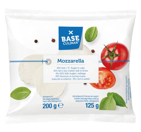 Base Culinar Mozzarella, 45% Fett i.Tr., Kugel, 0,125 KG/BT