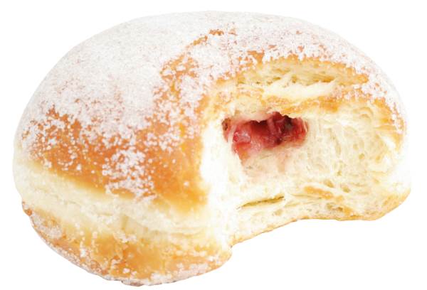 TK Base Culinar Berliner, gefüllt, fertig gebacken, 60 g, 48 ST/KT Siedegebäck mit Mehrfruchtfüllung und mit Dekorzucker bestreut