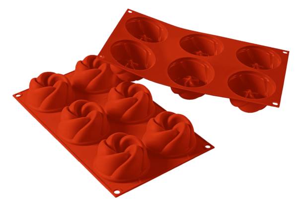 Silikomart Forma silikonowe 110 ml, fi 77 mm, h 37 mm, 6 szt. na formie, 1 ST , SF158 Vertigo, nr kat.16.158.00.0000