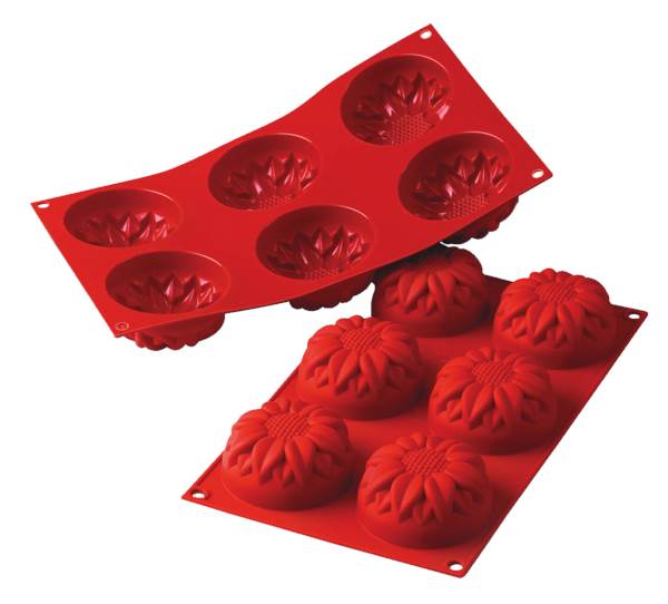 Silikomart Forma silikonowa 115 ml, fi 76 mm, h 40 mm, 6 szt. na formie, 1 ST , SF076 Sunflower, nr kat.10.076.00.0000