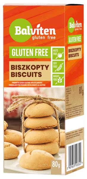 Balviten Biszkopty bezglutenowe, 80 GR/PA