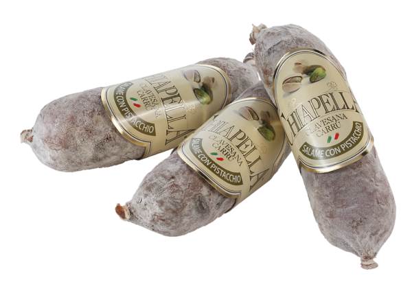 Chiapella Salami z pistacjami łuskanymi di Bronte DOP, wieprzowe, dojrzewające, 0,2 KG/ST