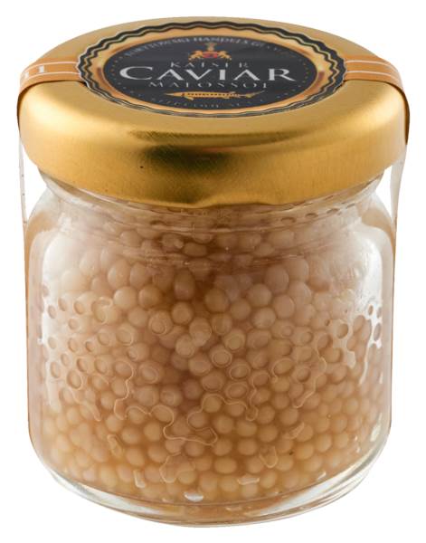 KAISER CAVIAR Kawior z jesiotra sterleta albinosa (biały), 30 GR/SŁ , Acipenser ruthenus albino, kolor biały do jasnokremowego