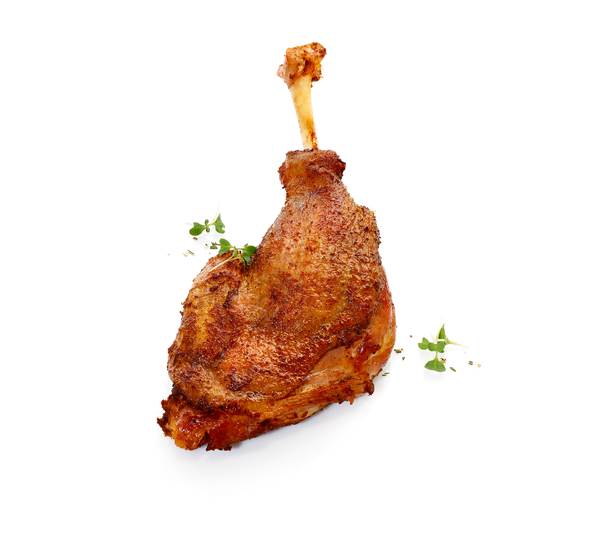 TK Gänsekeulen gewürzt sous-vide-gegart, 2 Keulen, 15 x 1-kg-Beutel, 15 KG/KT 2 Keulen=1-kg-Beutel, mit Haut und Knochen, gewürzt, im eigenen Saft, SV
