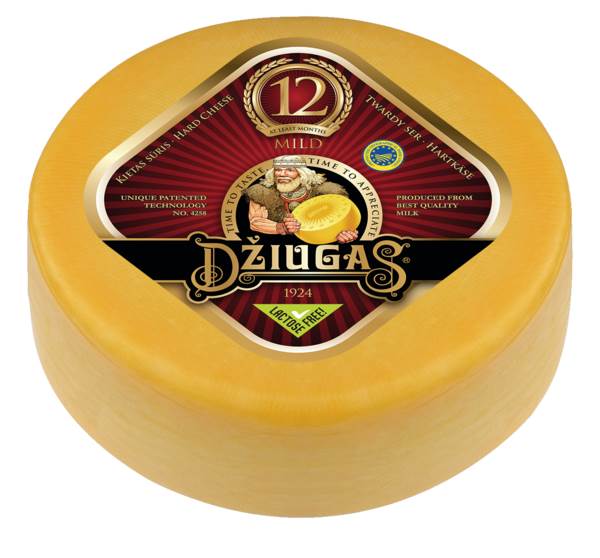 Dziugas Mild, ser twardy dojrzewający 12 miesięcy, 40% tłuszczu, krąg, 4,2 KG/ST , waga niestandaryzowana