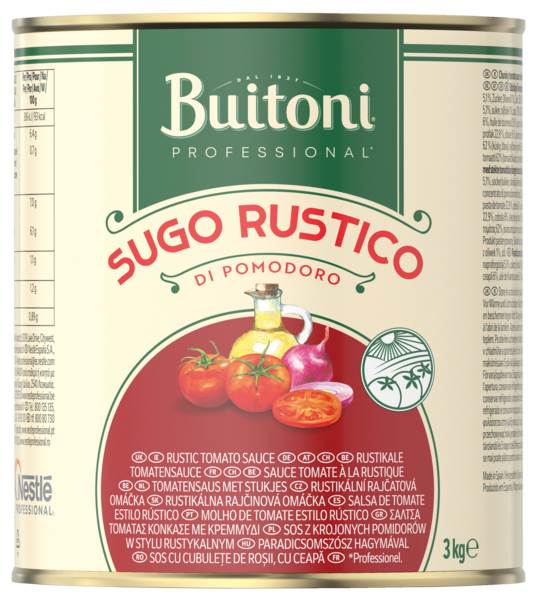 Buitoni Professional Sugo Di Pomodoro Rustico, Fertige Tomatensauce, (12606030) 3 KG/DS